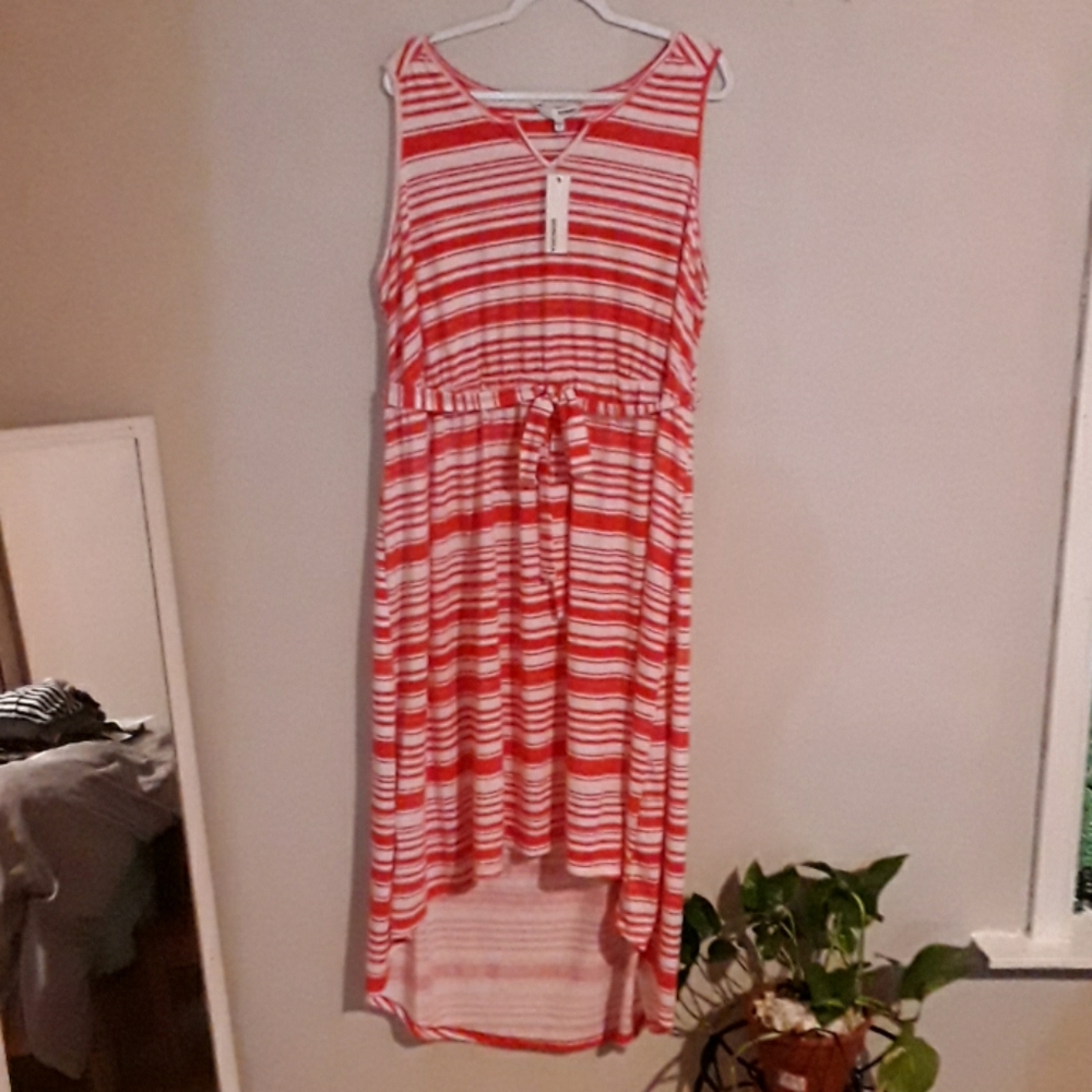 Sonoma orange and white Striped Dress w Tags 2X